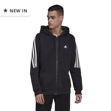 adidas - Men Future Icons 3-Stripes Full-Zip Hoodie, Black